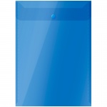 Пaпка-конверт на кнопке OfficeSpace, А4, вертикальная, 150мкм, синяя, 267525