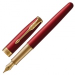 Ручка перьевая Parker "Sonnet Intense Red Gt", черная, 0,8мм, красный, 1931478