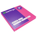 Блок самоклеящийся Berlingo "UltraSticky", 75*75мм, 80л, розовый неон, LSN_39203