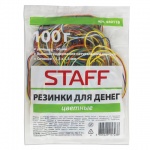 Резинки банковские Staff, 100гр, 60мм, ассорти, 440118