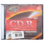 Диск Cd-R VS, 700Mb, 52x, 1штука, SlimCase, VSCDRSL01