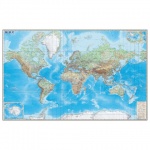 Карта "Мир" физическая, обзорная, 1:15млн, 190*140см, ламинация, 293