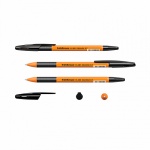 Ручка шариковая ErichKrause "R-301 Stick&Grip Orange", черная, 1,0мм, грип, 39533