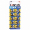 Элемент питания Ag10 Sonnen Alkaline, Lr54, G10, 455602