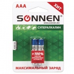 Батарейки Sonnen, Aaa (Lr03), 2шт, супералкалин, 451095
